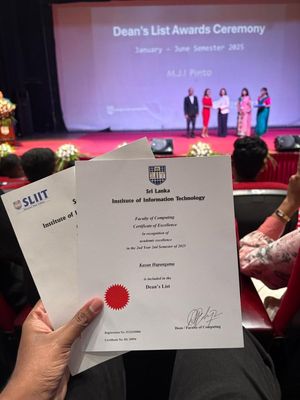 Dean's List certificate